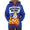 MOSCHINO MOSCHINO TONY THE TIGER GRAPHIC HOODIE IN BLUE
