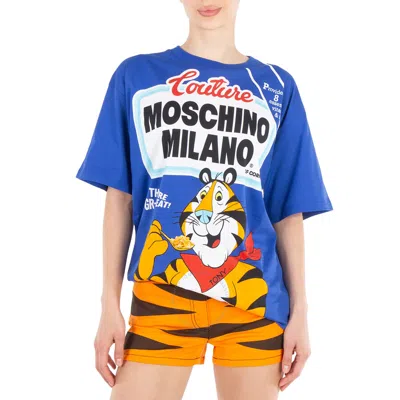 Moschino Tony The Tiger Oversized T-shirt In Blue
