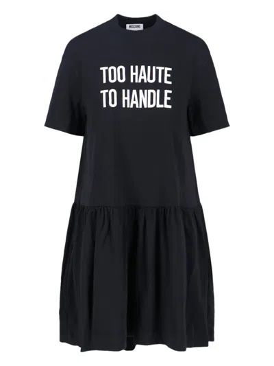 MOSCHINO TOO HAUTE TO HANDLE MIDI DRESS - BLACK