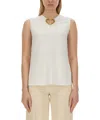 Moschino Blouse With Heart Applique In White
