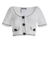 Moschino Cardigan Cotton Blend Contrasting Profiles In A1001