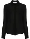 Moschino Long-sleeved Silk Shirt In Black
