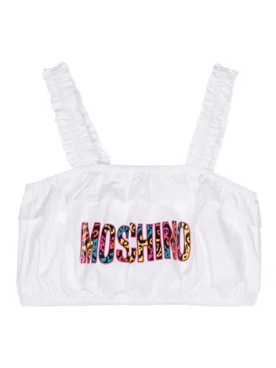 Moschino Kids' Logo-appliqué Cotton Tank Top In White