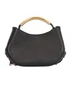 Moschino Curved-handle Leather Tote Bag In Black