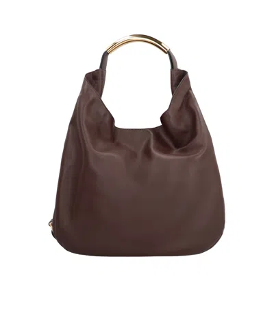 Moschino Top Handle Tote In Brown