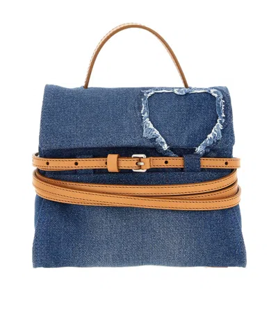 Moschino Top-handle Wrap Clutch Bag In Blue