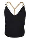 Moschino Chain-embellished Wool Halterneck Top In Black