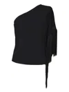 Moschino One-shoulder Top With Fringes In Black
