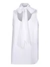 Moschino Sleeveless Crepe Top In White
