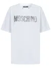 Moschino Crystal-logo Cotton T-shirt In White