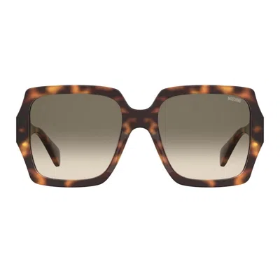 Moschino Tortoiseshell Square Full Rim Sunglasses In Multi