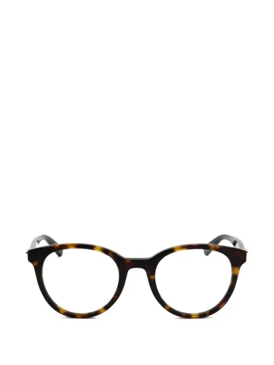 Moschino Tortoiseshell-effect Round-frame Glasses In Brown
