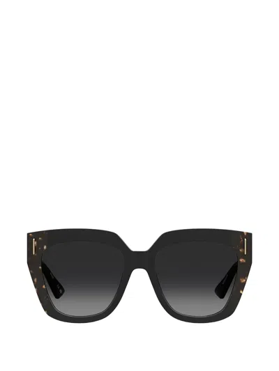 Moschino Tortoiseshell-effect Square-frame Sunglasses In Black