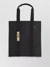Moschino Tote Bag Rectangular Shape Dual Handles In Black