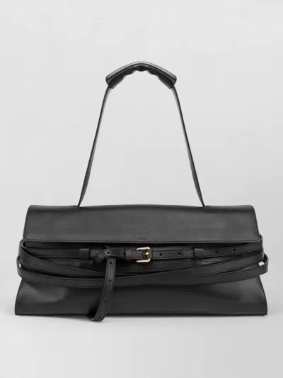 Moschino Tote Bag Shopper Adjustable Strap Buckle Detail In Black