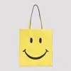 Moschino Smiley Crocodile Tote Bag With Dual Handles In Yellow