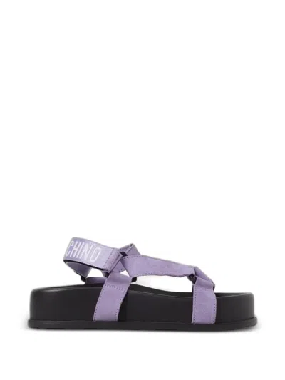 Moschino Touch-strap Sandals In Purple