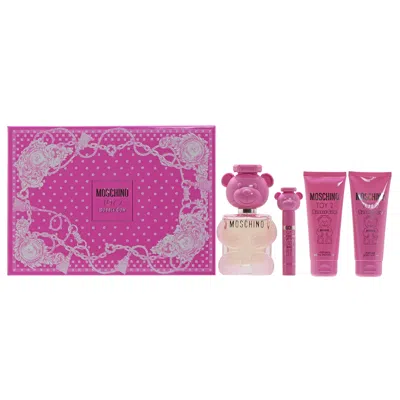 Moschino Toy 2 Bubble Gum Set - 3.4 oz Edt Spray/3.4 oz Bath & Shower Gel/3.4 oz Body Lotion/0.3 oz