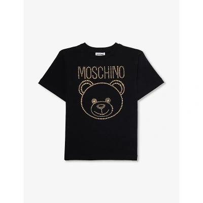 Moschino Girls Black Kids Toy Bear Short-sleeve Cotton-jersey T-shirt 6-14 Years