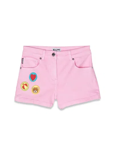 Moschino Kids' Toy Pop Patch Shorts In Pink