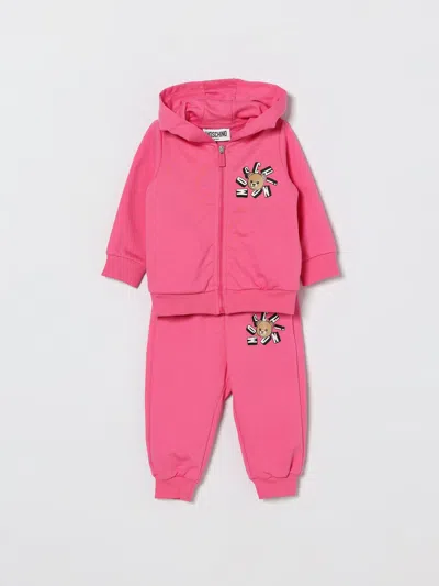 Moschino Babies' ジャンプスーツ  ボーイ カラー アザレア In Pink