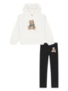 Moschino Black Suit For Girl With Teddy Bear In Neutral