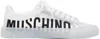 Moschino White Logo Low-top Leather Sneakers In 99b * Fantasy Color