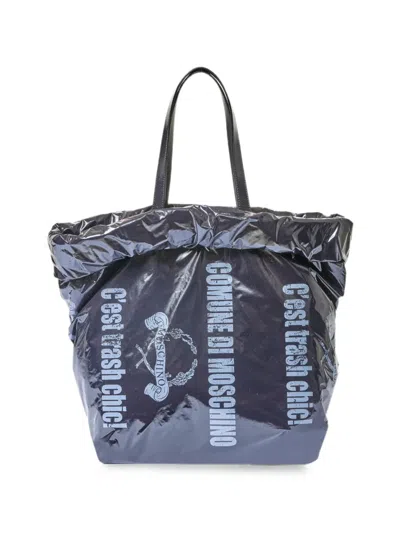Moschino Trash Chic Logo-print Tote Bag In Black