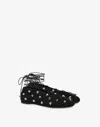 Moschino Eyelet-embellished Ballerina Shoes In Black