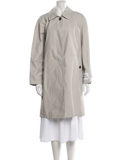 Pre-owned Moschino Trench Coat In Gray