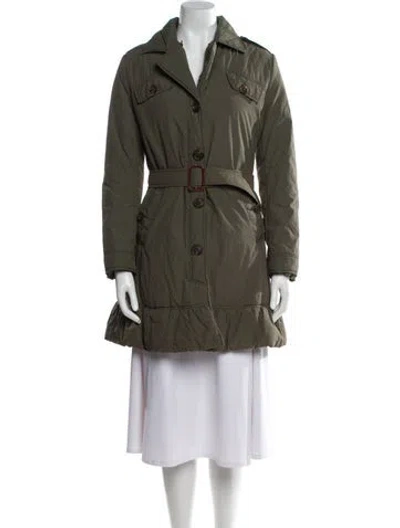 Pre-owned Moschino Trench Coat In Green