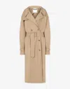 Moschino Trench Coat In Cotton And Nylon Gabardine In Beige