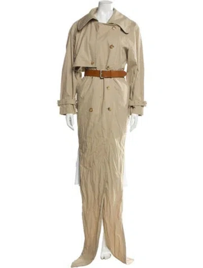 Pre-owned Moschino Trench Coat In Neutral