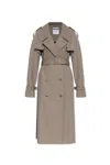 Moschino Double-breasted Cotton Gabardine Trench Coat In Beige