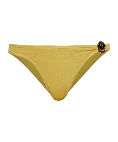 Moschino X Smiley Bikini Bottoms In Yellow