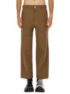 Moschino Straight-leg Tricot Pants With Utilitarian Details In Brown