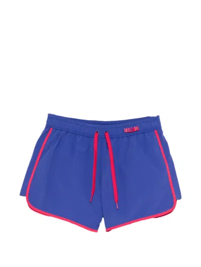 Moschino Trimmed Swim Shorts In Blue