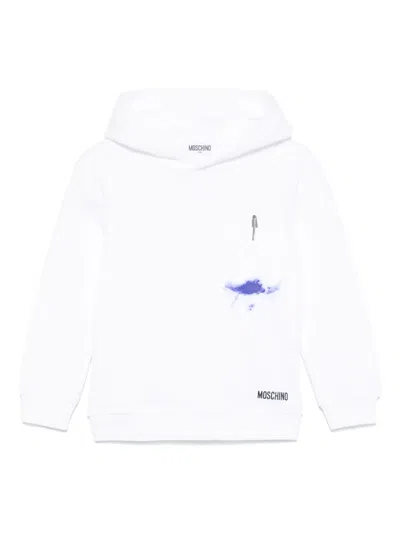 Moschino Kids' Trompe L'oeil-print Hoodie In White