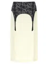 Moschino Illusion Lace Print Midi Skirt