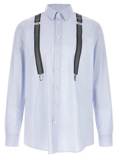 Moschino Trompe-l'œil Suspender Print Shirt In Light Blue