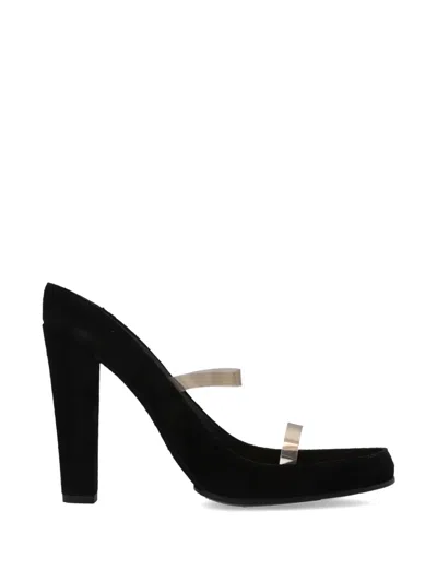 Moschino Trompe-l'oeil Transparent-strap Sandals In Black