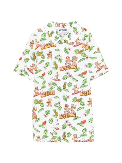 Moschino Kids' Tropical-print Shirt In Multi