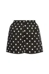 Moschino Allover Polka Dots Cotton Voile Shorts In Black