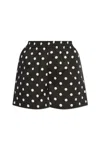 Moschino Allover Polka Dots Cotton Voile Shorts In Black