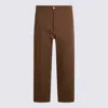 Moschino Straight-leg Tricot Pants With Utilitarian Details In Brown