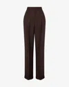 Moschino Geometric-print High-rise Trousers In Brown