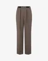 Moschino Virgin-wool Twill Trousers In Brown