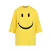 Moschino Smiley Face Graphic T-shirt In Bright Yellow Cotton In Yellow