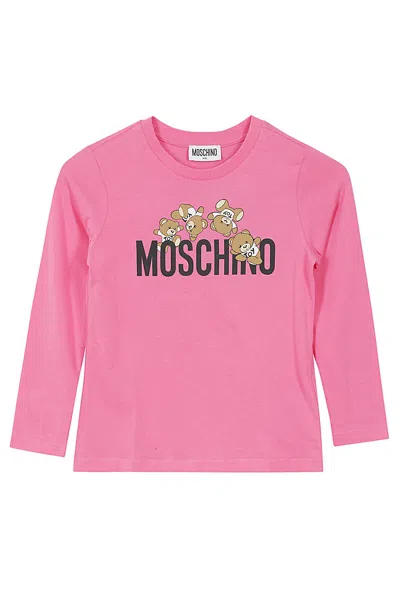 Moschino Kids' Tshirt Addition Manica Lunga In Fuxia