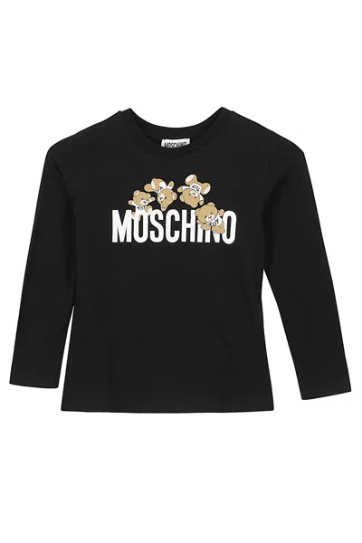 Moschino Kids' Tshirt Addition Manica Lunga In Nero